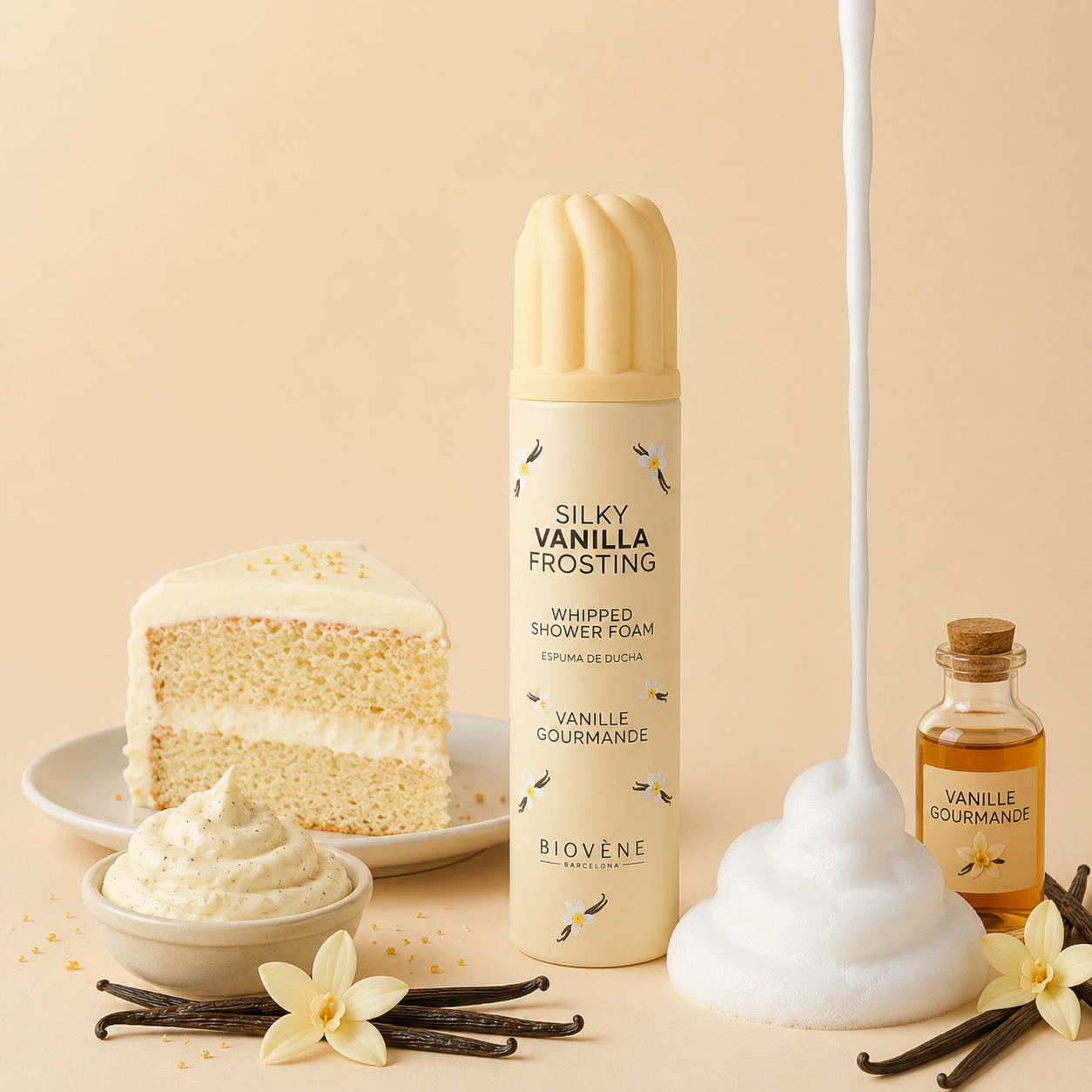 Mousse de Douche Gourmande Ă la Vanille