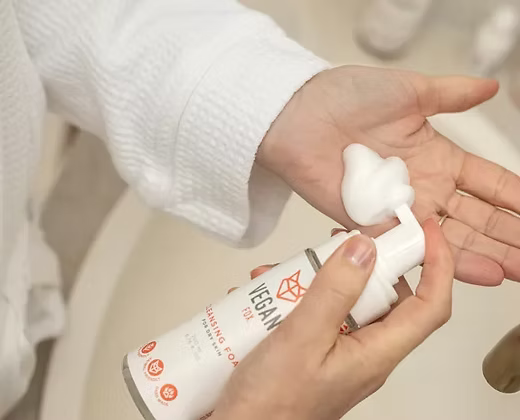 Mousse nettoyante pour peau sèche