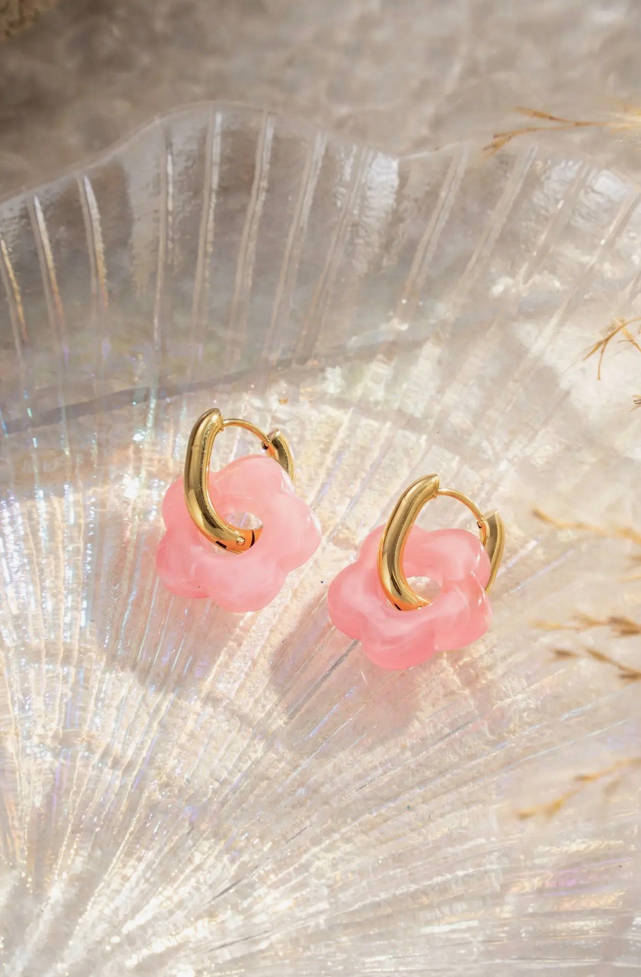 Boucles d’oreilles Amélia fleurs rose