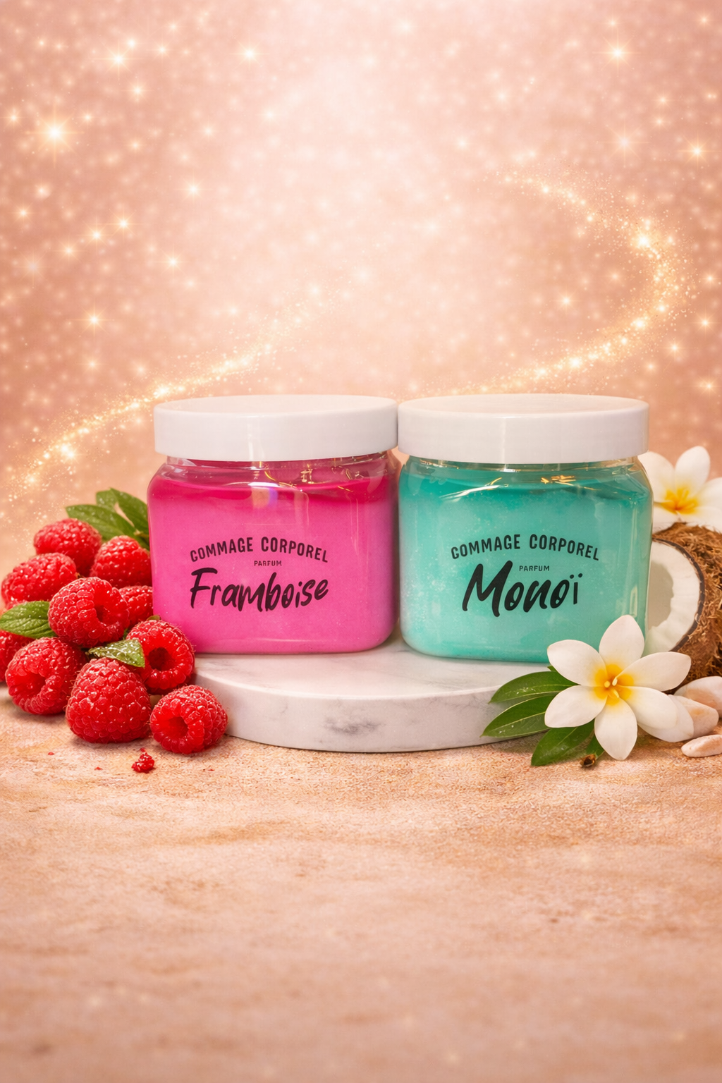 Gommage corporel framboise et monoï