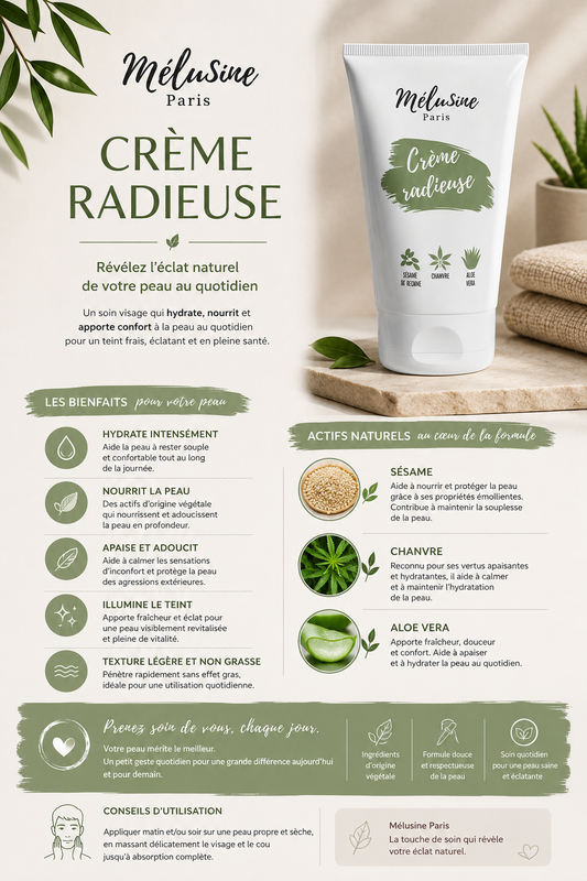 Crème Radieuse – Soin hydratant naturel chanvre