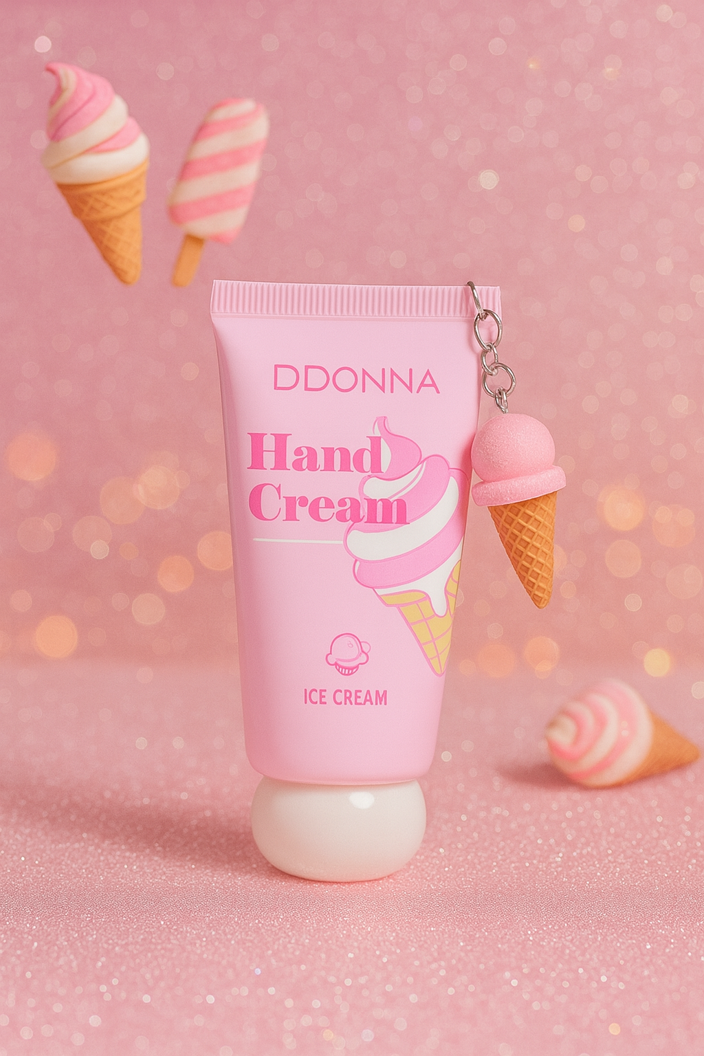 Crème main glace à la fraise