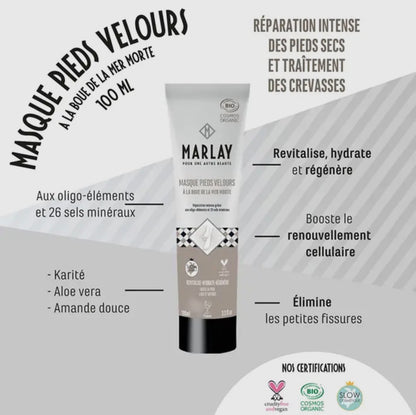 Masque pieds velours à la boue de la mer morte