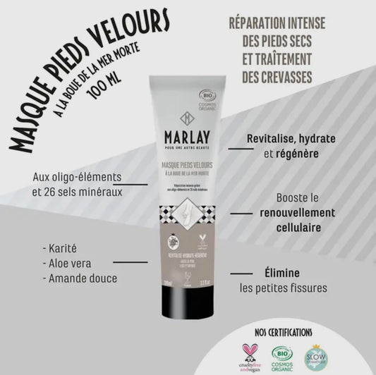 Masque pieds velours à la boue de la mer morte