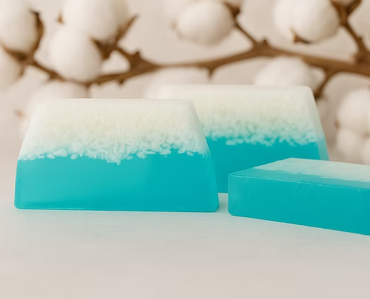 Tranche de savon glycérine - Fleur de coton