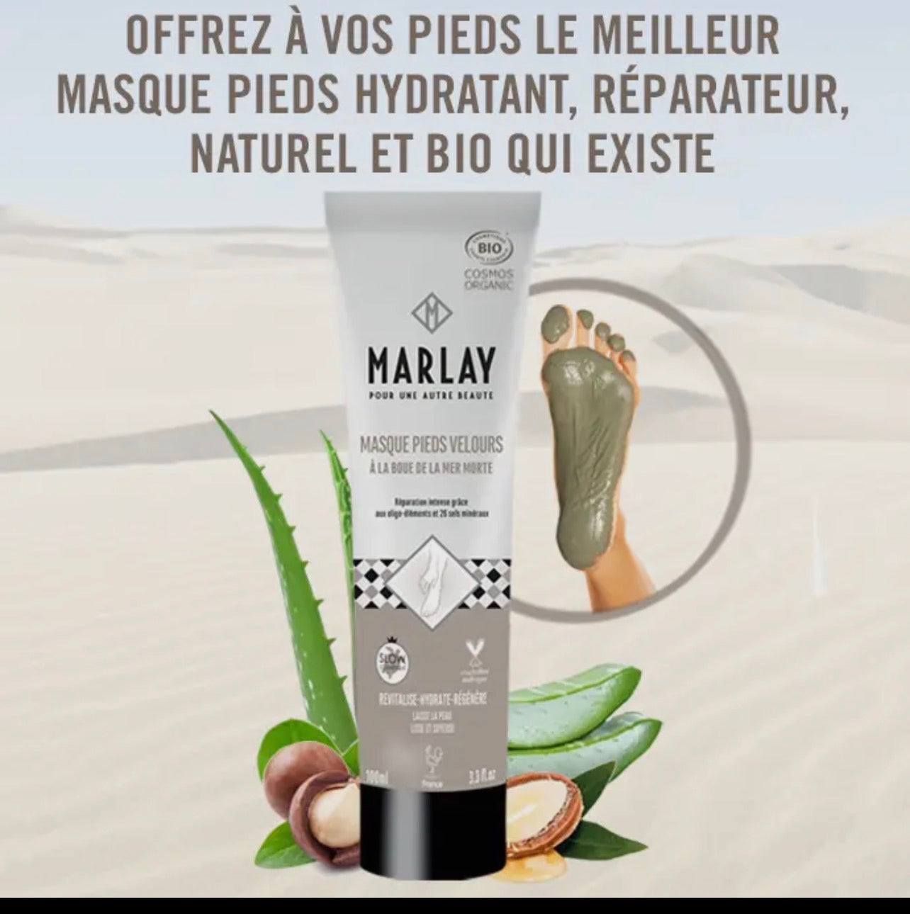 Masque pieds velours à la boue de la mer morte