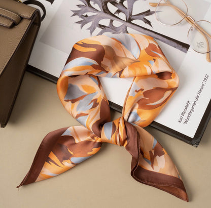 Foulard  effet soie  marron