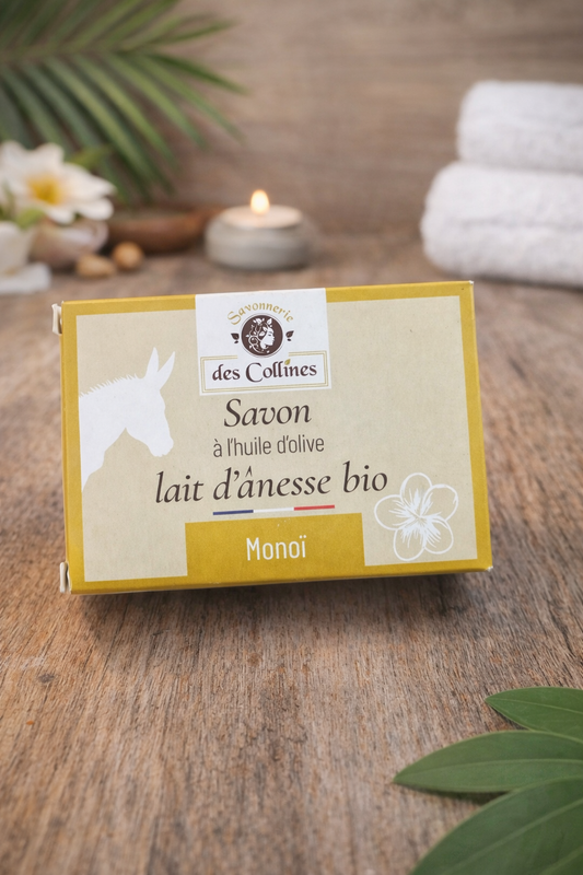 🧼 Savon au lait d’ânesse bio – Monoï