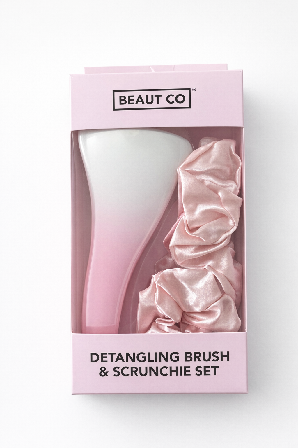 Coffret brosse+chouchou  satin