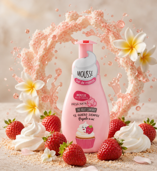 🍓✨ Savon Mousse Fraise Chantilly mains