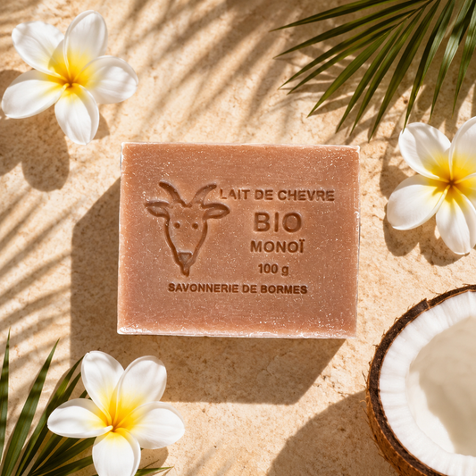 Savon au lait de chèvre bio Monoï