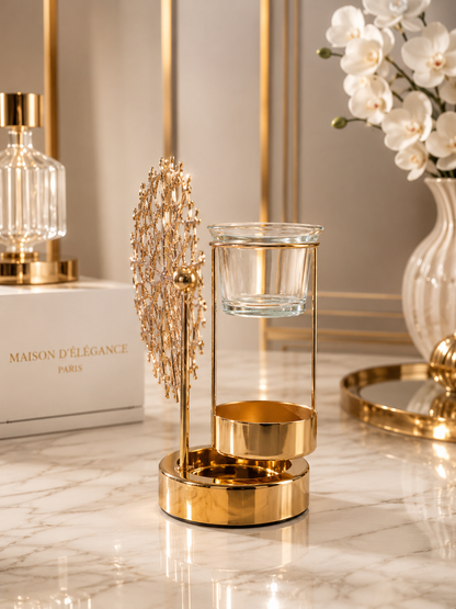 Brûleur à parfum corail doré