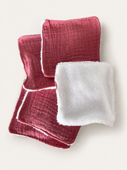 Lingettes lavables réutilisables en coton – Lot de 5