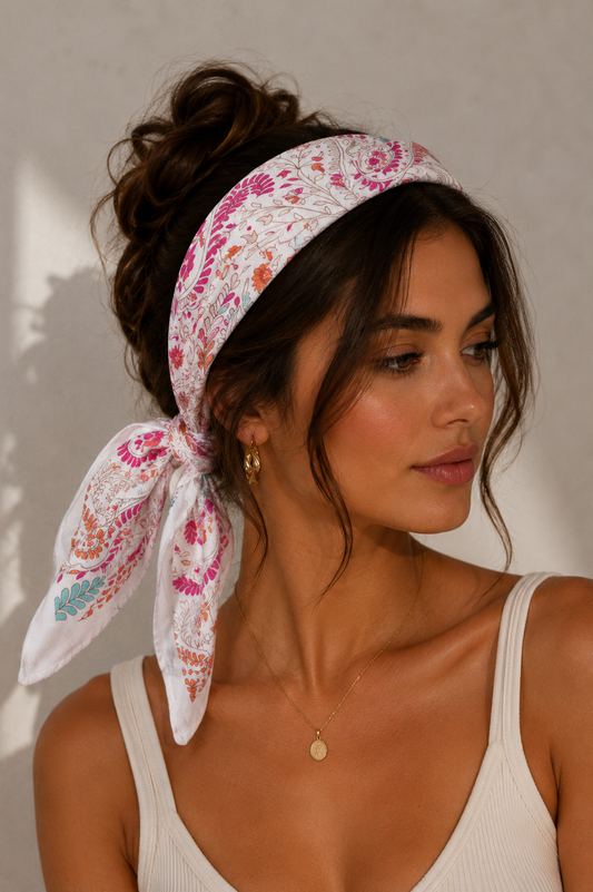 Foulard effet de soie motif  paislet