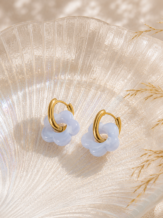 Boucles d’oreille Amélia bleu poudré