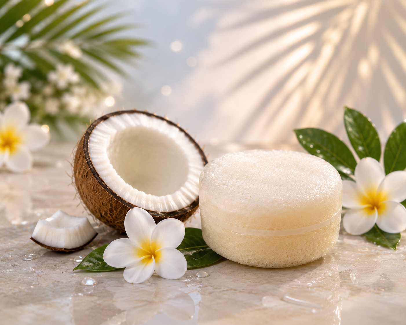 Éponge  savon glycérine pour le corps à la coco