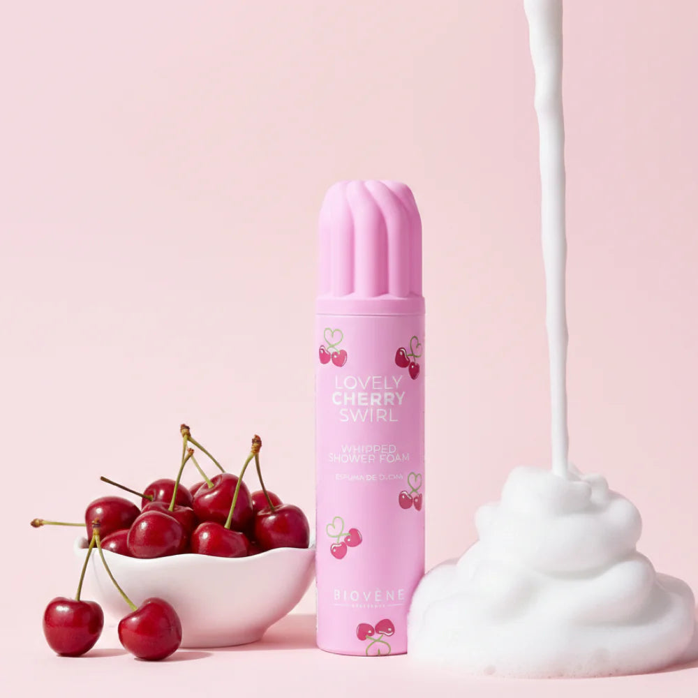 Mousse de douche parfumée cerise