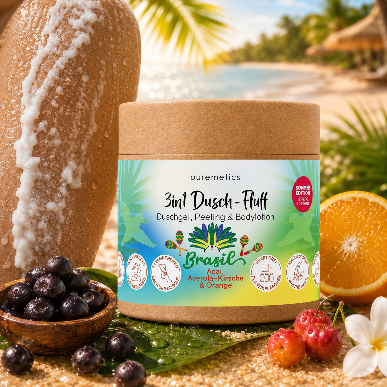 Mousse de douche 3 en 1 « Brésil : açaï, acérola & orange»