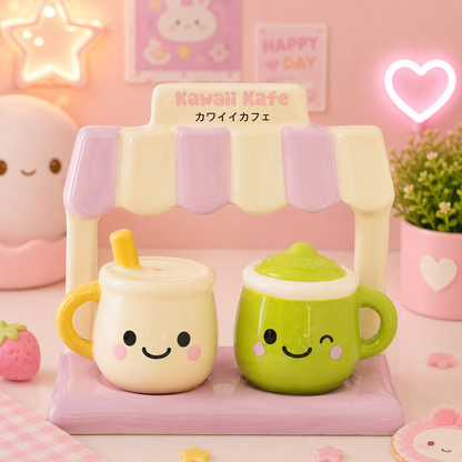 Shakers à Sel et Poivre Kawaii Latte