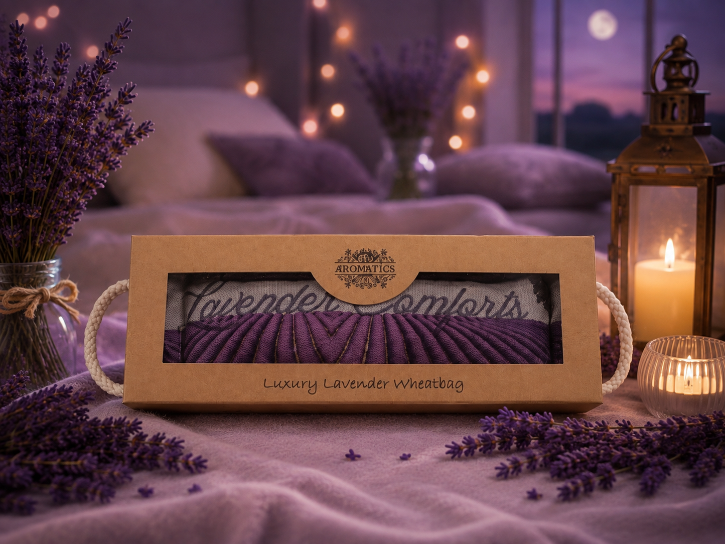 Coussin Chauffant Grand Format à la Lavande – Idéal pour le Sommeil 💜