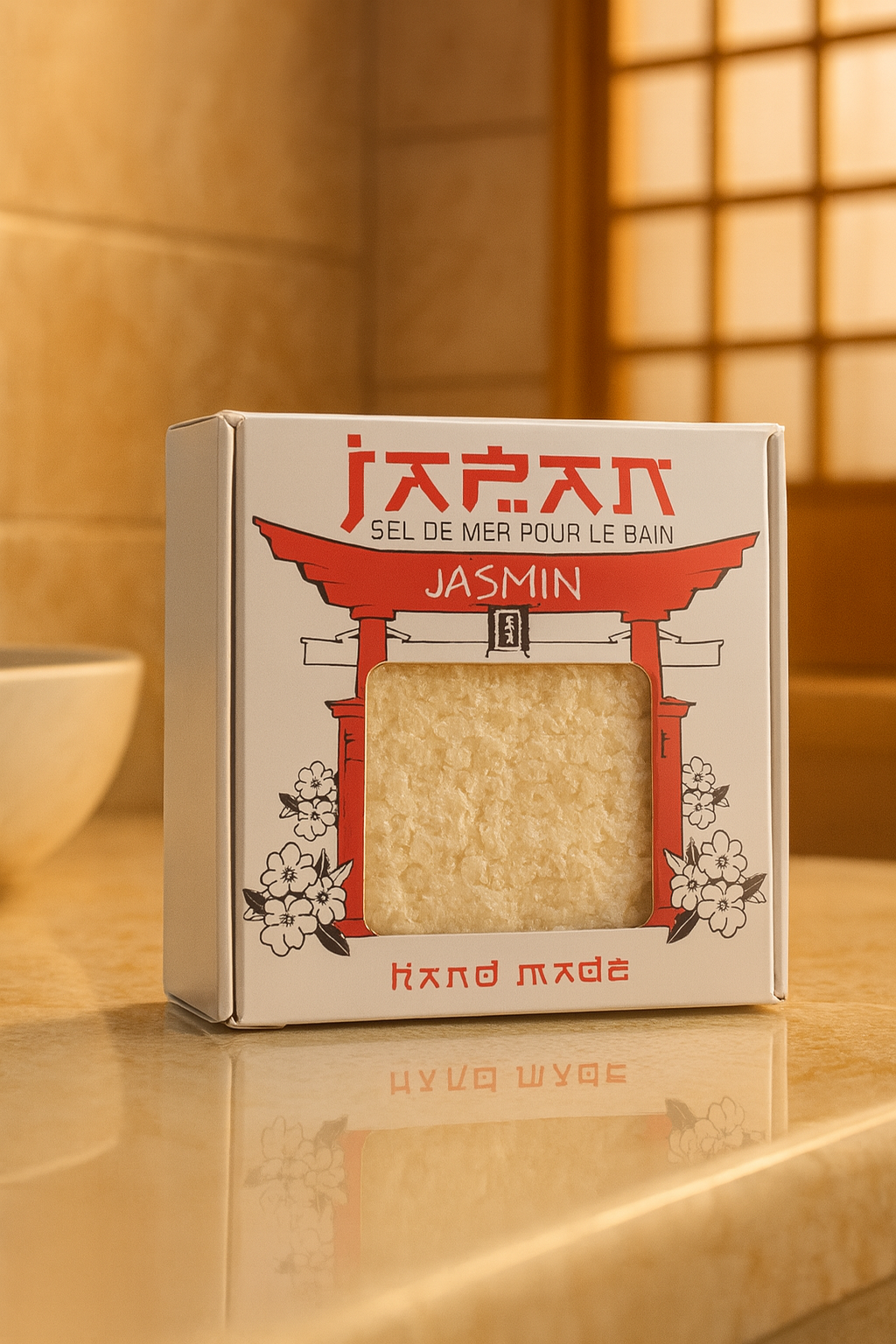 Sel de bain au lait Japon senteurs jasmin ( fabrication artisanale)