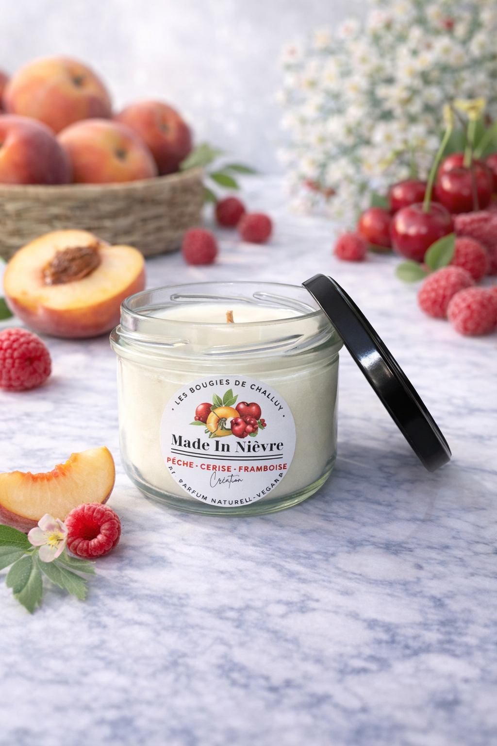 Bougie pêcher mignon