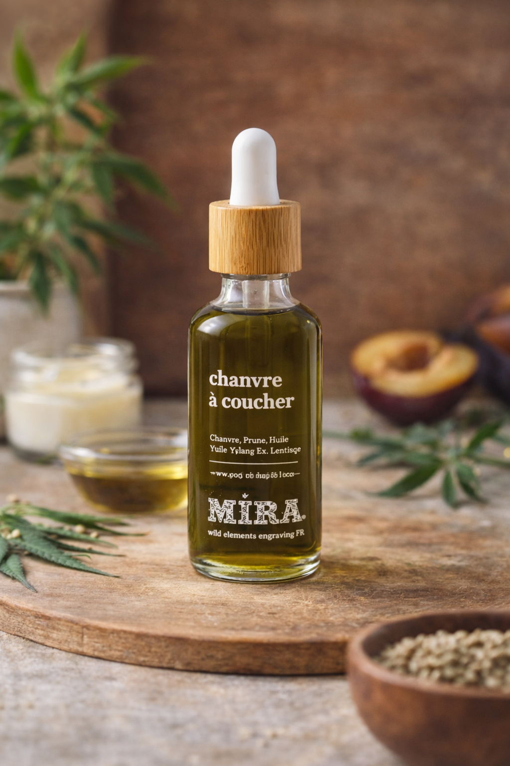 Chanvre à coucher - Huile sèche de massage à l'huile de chanvre, ylang-ylang